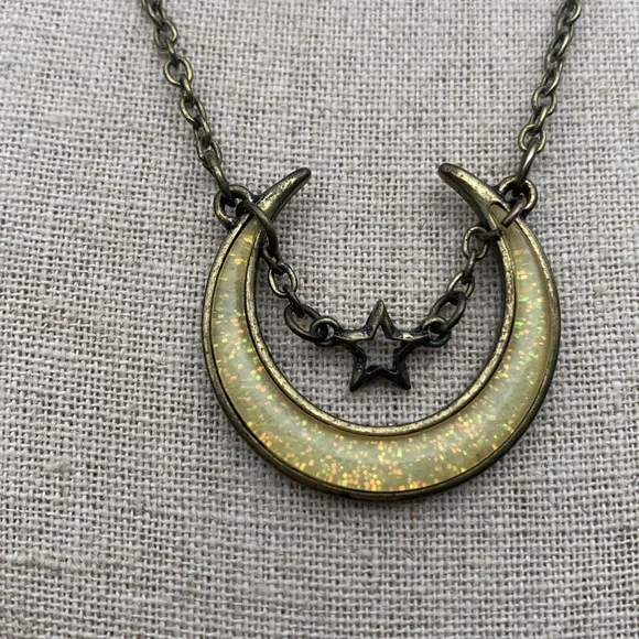Gothic necklace moon and Star - Picture 2 of 7